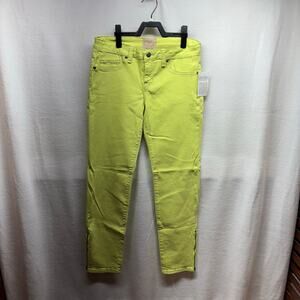 NWT ChaSor Green and Yellow Tapered Ankle Jeans - Sz 26‎